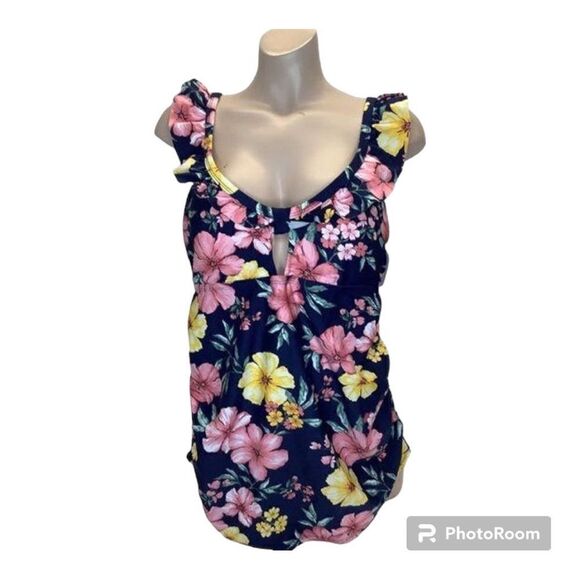 Isabel Floral Maternity Tankini Top size D/ DD -M - Picture 1 of 6